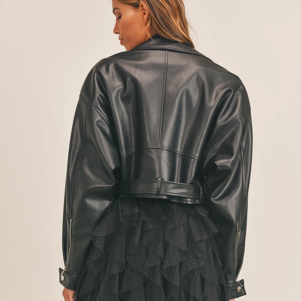 Women's Black Faux Leather Jacket